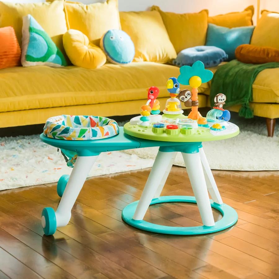 Bright Starts Around We Go 2 si 1 Gezintili Aktivite Merkezi ve Masa Tropic Cool - 5