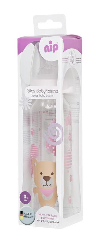 Nip 250 ml Antikolik Cam Biberon Kız - 1