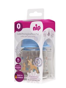 Nip Wide Neck Bottle 120 ml Antikolik Cam Biberon Erkek - Nip