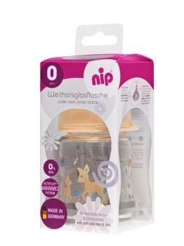 Nip Wide Neck Bottle 120 ml Antikolik Cam Biberon Kız - Nip