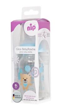 Nip Wide Neck Bottle 125 ml Antikolik Cam Biberon Erkek - Nip