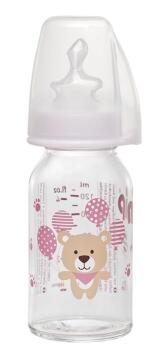 Nip Wide Neck Bottle 125 ml Antikolik Cam Biberon Kız - Nip (1)